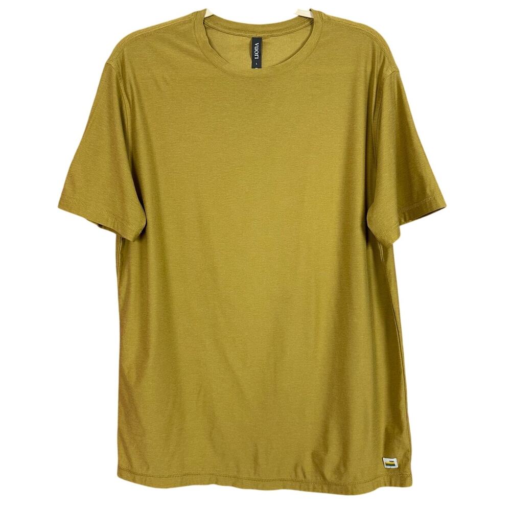Vuori Mens Shirt Size Large Yellow Heather Strato Tech